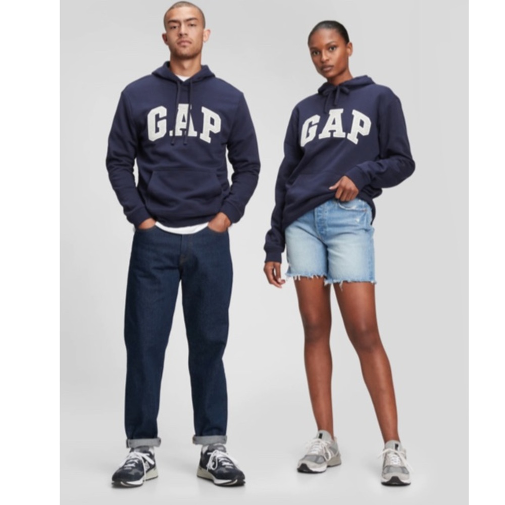 Gap unisex arc logo hoodie sweatshirt with pockets navy nEw! (List as women)